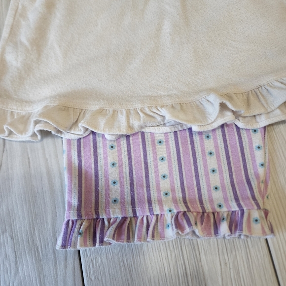 3T purple and cream "kisses" pajama set - Picture 5 of 8